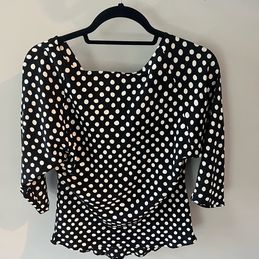 MaxMara Black and White Polka Dot Blouse